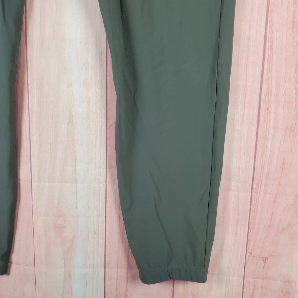 Gymshark Studio Joggers Pants Womens 2XL Olive Green Logo Slim Fit Drawstring